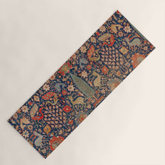 17th Century Persian Rug Print with Animals Yoga Mat