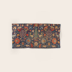 17th Century Persian Rug Print with Animals Bath Towel