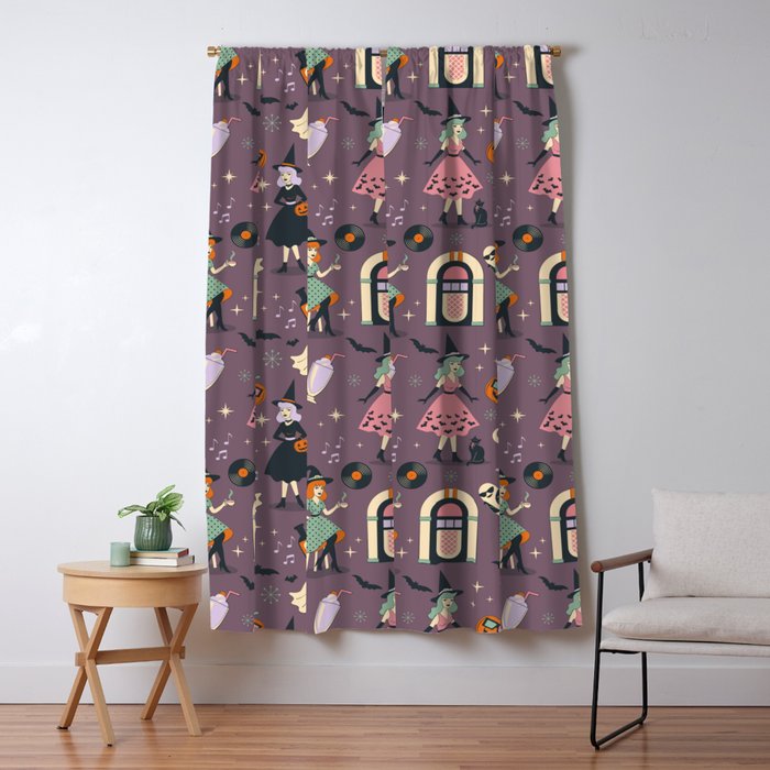 50s Witch Vibes Window Curtain