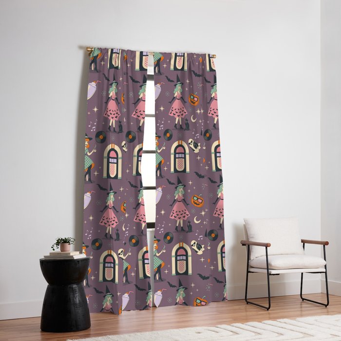 50s Witch Vibes Window Curtain