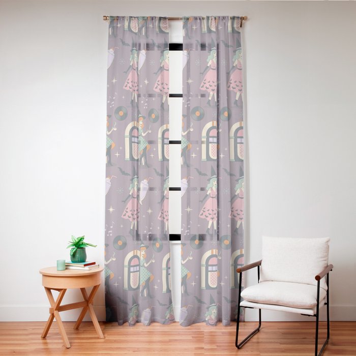 50s Witch Vibes Window Curtain