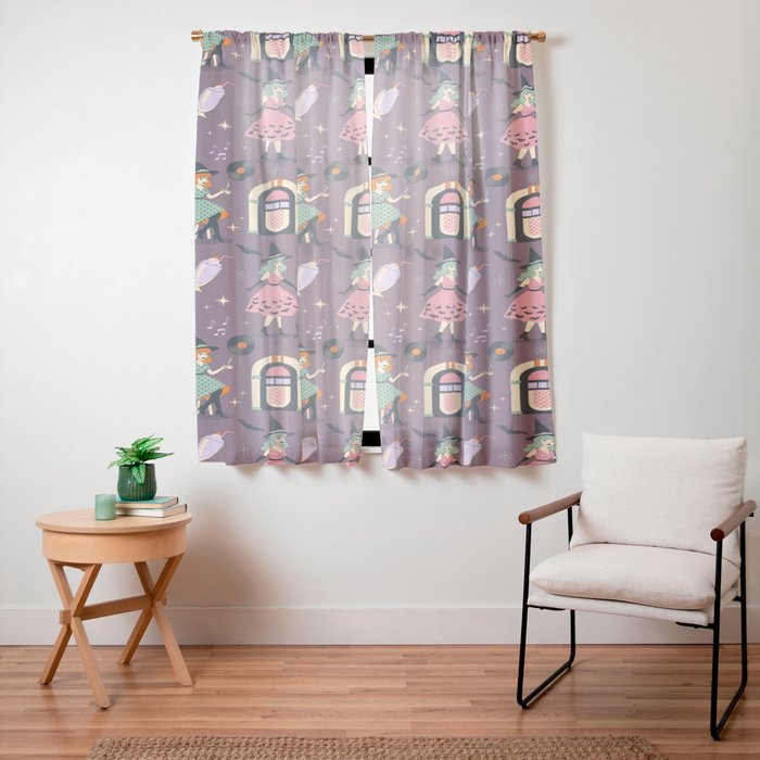 50s Witch Vibes Window Curtain