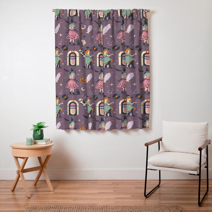 50s Witch Vibes Window Curtain