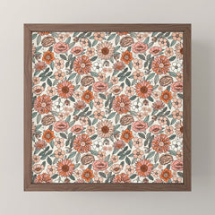 70s flowers - 70s, retro, spring, floral, florals, floral pattern, retro flowers, boho, hippie, earthy, muted Mini Art Print