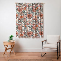 70s flowers - 70s, retro, spring, floral, florals, floral pattern, retro flowers, boho, hippie, earthy, muted Window Curtain