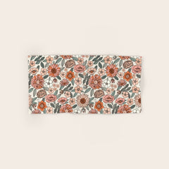 70s flowers - 70s, retro, spring, floral, florals, floral pattern, retro flowers, boho, hippie, earthy, muted Bath Towel