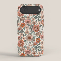70s flowers - 70s, retro, spring, floral, florals, floral pattern, retro flowers, boho, hippie, earthy, muted iPhone Case