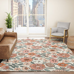 70s flowers - 70s, retro, spring, floral, florals, floral pattern, retro flowers, boho, hippie, earthy, muted Rug