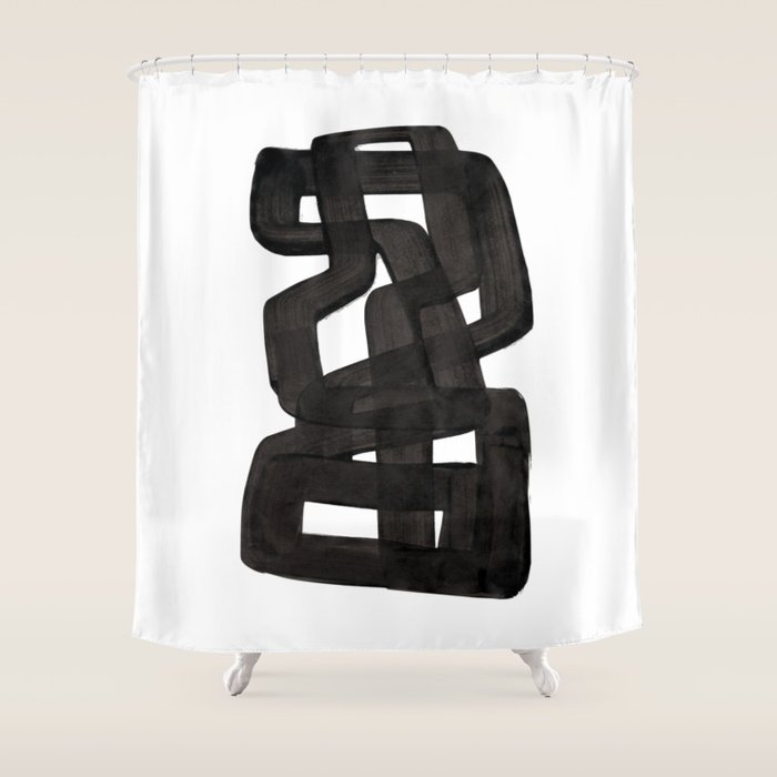 Boulder' Mid Century Modern Fun Abstract Shapes  Shower Curtain
