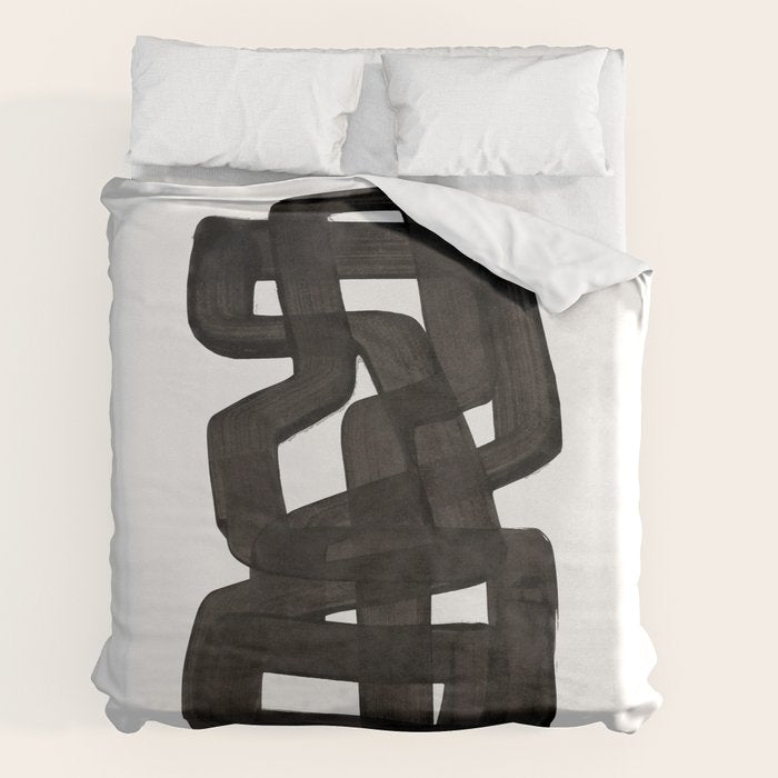 Boulder' Mid Century Modern Fun Abstract Shapes  Duvet Cover