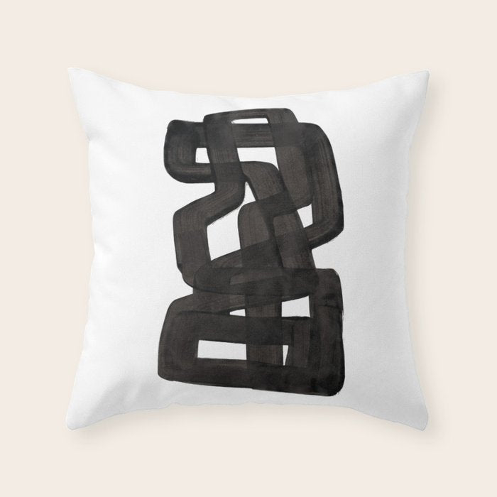 Boulder' Mid Century Modern Fun Abstract Shapes  Throw Pillow