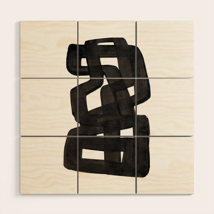 Boulder' Mid Century Modern Fun Abstract Shapes  Wood Wall Art