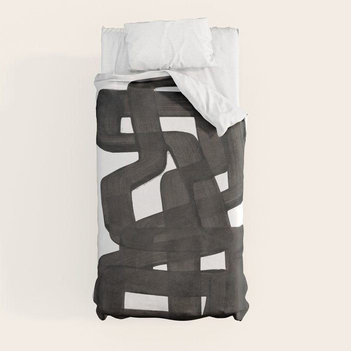 Boulder' Mid Century Modern Fun Abstract Shapes  Duvet Cover