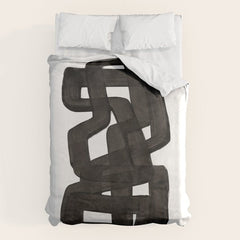 Boulder' Mid Century Modern Fun Abstract Shapes  Duvet Cover