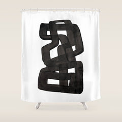 Boulder' Mid Century Modern Fun Abstract Shapes  Shower Curtain