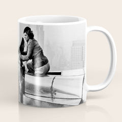 1930 Margaret Bourke-White atop of the world New York City skyline black and white photograph Coffee Mug