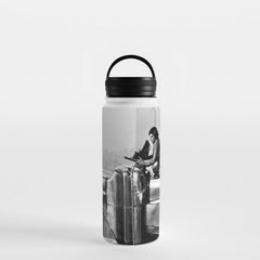 1930 Margaret Bourke-White atop of the world New York City skyline black and white photograph Water Bottle