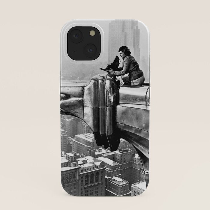 1930 Margaret Bourke-White atop of the world New York City skyline black and white photograph iPhone Case
