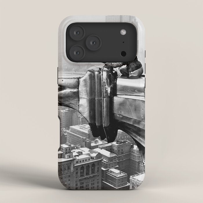 1930 Margaret Bourke-White atop of the world New York City skyline black and white photograph iPhone Case