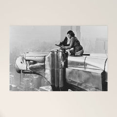 1930 Margaret Bourke-White atop of the world New York City skyline black and white photograph Welcome Mat