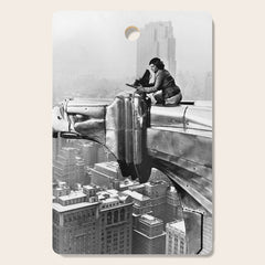 1930 Margaret Bourke-White atop of the world New York City skyline black and white photograph Cutting Board