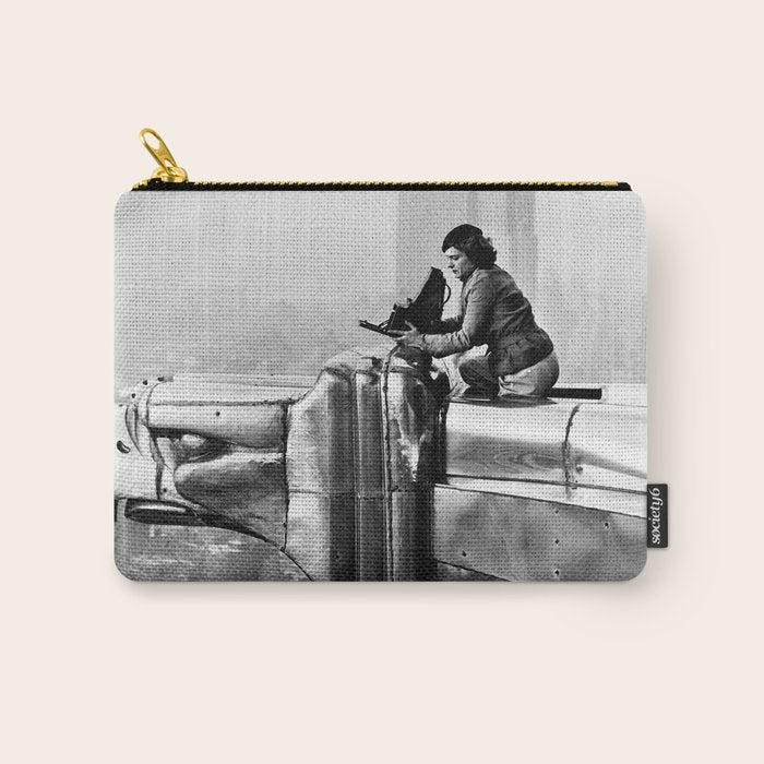 1930 Margaret Bourke-White atop of the world New York City skyline black and white photograph Carry All Pouch