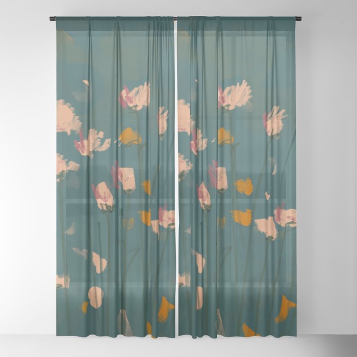 A Field Of Flowers Bloom Window Curtain