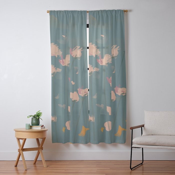 A Field Of Flowers Bloom Window Curtain
