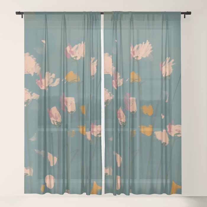 A Field Of Flowers Bloom Window Curtain
