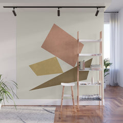 3 Forms Composition - Pink Wall Mural
