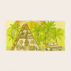 a frame simple living // banana pancakes // retro surf art by surfy birdy Bath Towel