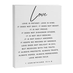 1 Corinthians 13 Love Is Patient Love Is Kind Love Never Fails Bible Verse Print Scripture Christian Canvas Print