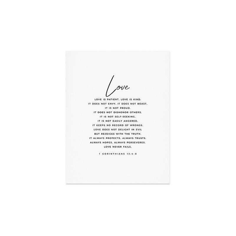 1 Corinthians 13 Love Is Patient Love Is Kind Love Never Fails Bible Verse Print Scripture Christian Art Print