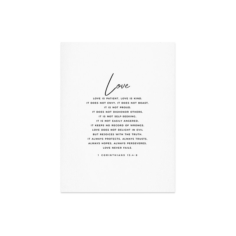 1 Corinthians 13 Love Is Patient Love Is Kind Love Never Fails Bible Verse Print Scripture Christian Art Print