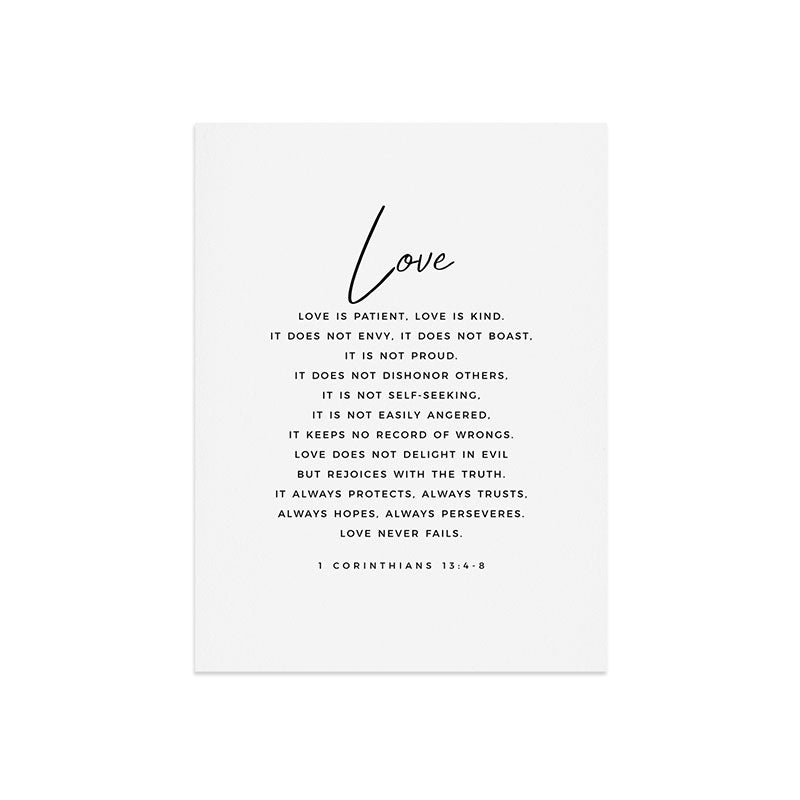 1 Corinthians 13 Love Is Patient Love Is Kind Love Never Fails Bible Verse Print Scripture Christian Art Print
