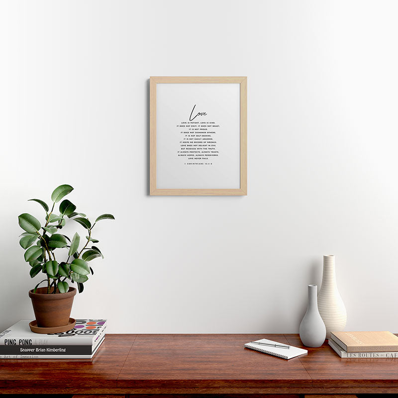 1 Corinthians 13 Love Is Patient Love Is Kind Love Never Fails Bible Verse Print Scripture Christian Framed Art Print