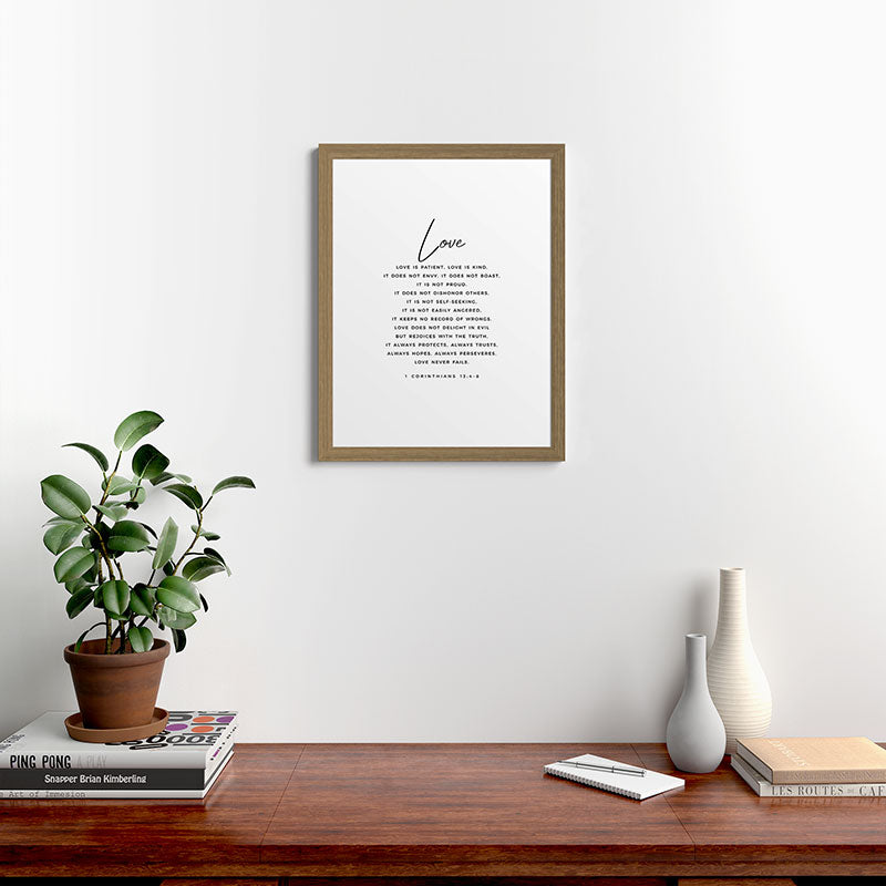 1 Corinthians 13 Love Is Patient Love Is Kind Love Never Fails Bible Verse Print Scripture Christian Framed Art Print