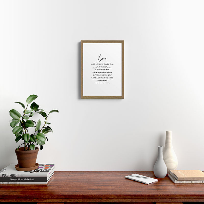 1 Corinthians 13 Love Is Patient Love Is Kind Love Never Fails Bible Verse Print Scripture Christian Framed Art Print