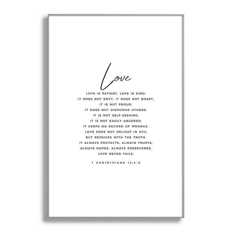 1 Corinthians 13 Love Is Patient Love Is Kind Love Never Fails Bible Verse Print Scripture Christian Framed Art Print