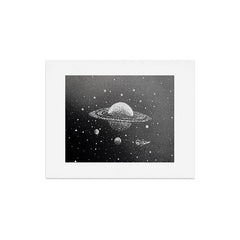 "Saturn's Moons" Outer Space Original Art, Planets, Galaxy Wall Decor Art Print