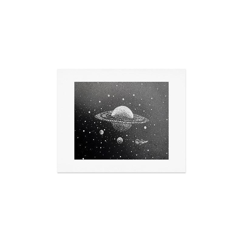 "Saturn's Moons" Outer Space Original Art, Planets, Galaxy Wall Decor Art Print