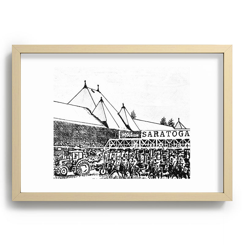 "The Starting Gate" Saratoga Springs Race Course Track Framed Art Print