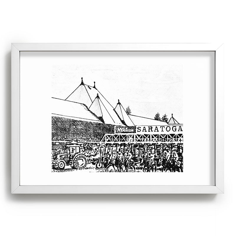 "The Starting Gate" Saratoga Springs Race Course Track Framed Art Print