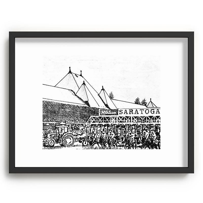 "The Starting Gate" Saratoga Springs Race Course Track Framed Art Print