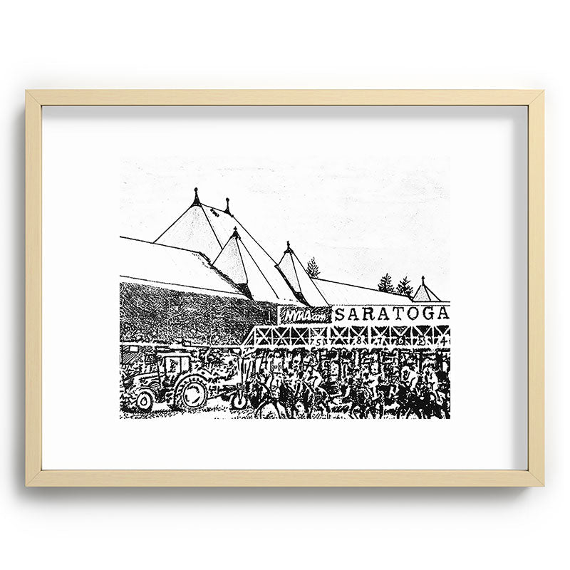 "The Starting Gate" Saratoga Springs Race Course Track Framed Art Print