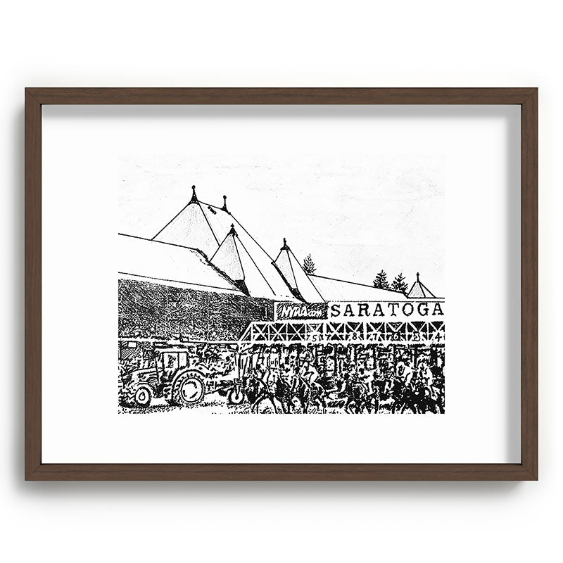 "The Starting Gate" Saratoga Springs Race Course Track Framed Art Print