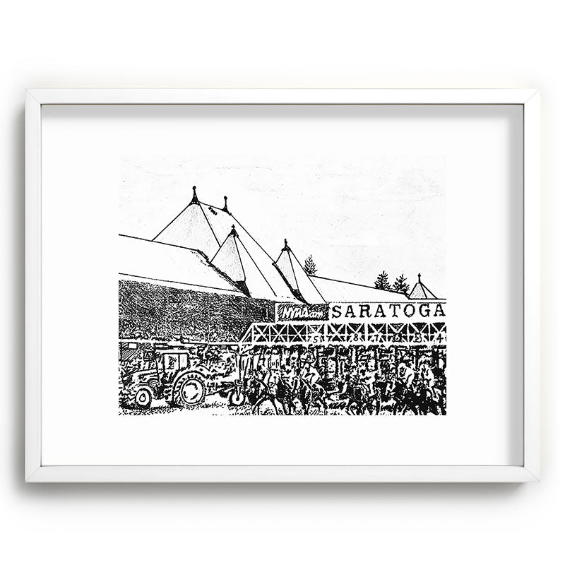 "The Starting Gate" Saratoga Springs Race Course Track Framed Art Print