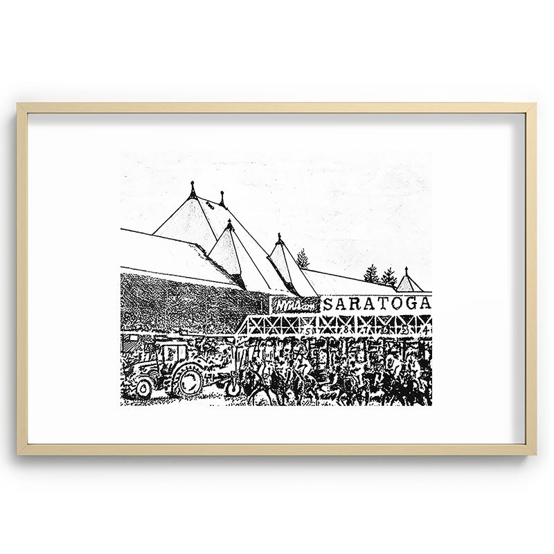"The Starting Gate" Saratoga Springs Race Course Track Framed Art Print