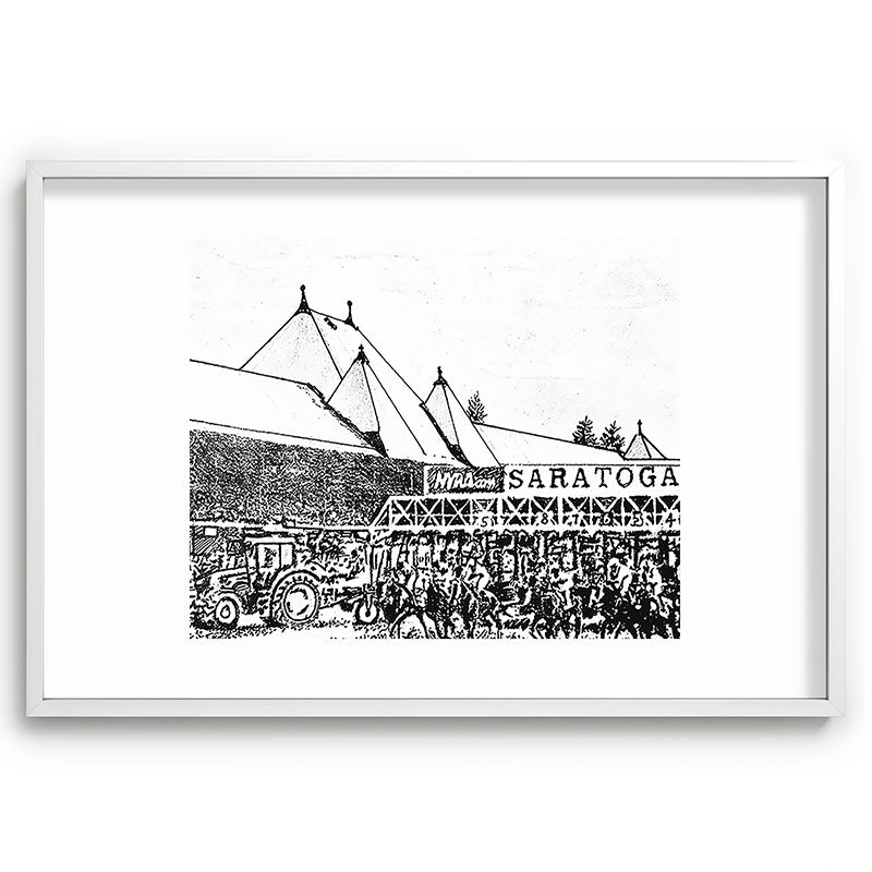 "The Starting Gate" Saratoga Springs Race Course Track Framed Art Print