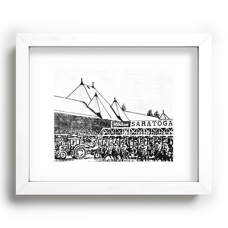 "The Starting Gate" Saratoga Springs Race Course Track Framed Art Print
